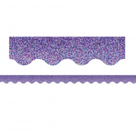 Purple Sparkle Scalloped Border Trim