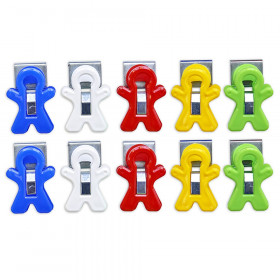 Magnet Man Magnetic Clip, Assorted Colors, Pack of 10