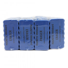 Magnetic Whiteboard Erasers, 4" x 2" Blue, Set of 24