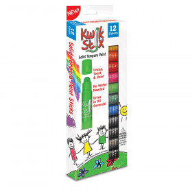 Kwik Stix Solid Tempera Paint Stick, 12 Primary Colors