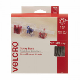 Velcro Sticky Back Tape, 3/4" x 5 yds, White