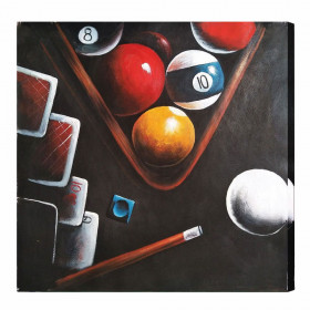 Billiard Balls in Rack/Cue Oil Painting on Canvas