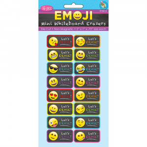Non-Magnetic Mini Whiteboard Erasers, Emojis, Pack of 16 - ASH78014 | Ashley Productions | Erasers