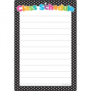 ASH91035 - Black White Polka Dots Class Sched Chart Dry-Erase Surface in Classroom Theme