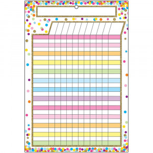 ASH91042 - Smart Confetti Incentive Chart Dry-Erase Surface in Classroom Theme
