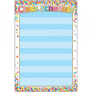 ASH91043 - Smart Confetti Class Schedule Chart Dry-Erase Surface in Classroom Theme