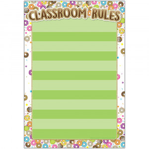 Smart Poly Chart, DonutFetti Classroom Rules, 13 x 19" - ASH91065 | Ashley Productions | Classroom Theme"