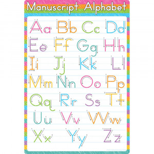 Smart Poly Chart Manuscript Alphabet, 13 x 19" - ASH91075 | Ashley Productions | Language Arts"