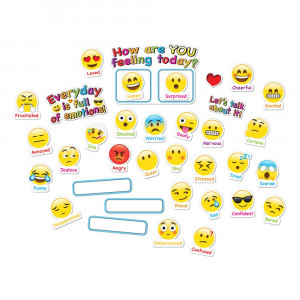 Smart Poly Mini Bulletin Board Set, Emoji Emotions, How Are You Feeling Today, 35 Piece Set - ASH96006 | Ashley Productions | Social Studies