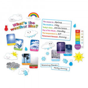 Smart Poly Mini Bulletin Board Set, Weather, 30 Piece Set - ASH96008 | Ashley Productions | Science
