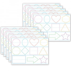 Smart Poly PosterMat Pals Space Savers, 13" x 9-1/2", Shapes Tracing, Pack of 10 - ASH97018 | Ashley Productions | Math
