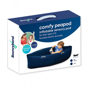 Comfy Hugging Peapod Sensory Pod, 60", Ages 6-12 Up to 3-5'1" Tall, Blue - BBAPD60BU | Bouncy Bands | Floor Cushions