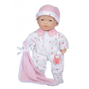La Baby Soft 11" Baby Doll, Pink with Blanket, Asian - BER13109 | Jc Toys Group Inc | Dolls
