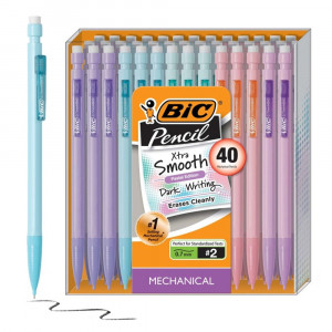 Mechanical Pencil Xtra Life, Pastel Colors, 40 Count - BICMP40TXBLK | Bic Usa Inc | Pencils & Accessories