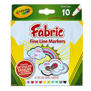 BIN588626 - Crayola Fine Line Fabric Markers 10 Colors in Markers