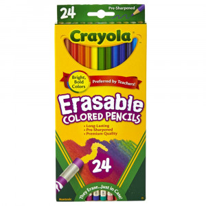 BIN682424 - 24 Ct Erasable Colored Pencils in Colored Pencils