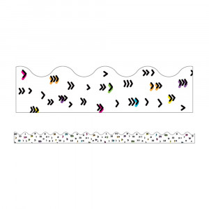 Kind Vibes Rainbow Doodles Scalloped Borders, 39 Feet - CD-108435 | Carson Dellosa Education | Border/Trimmer