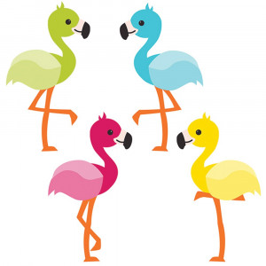 CD-120211 - School Pop Flamingos Cut Outs in Accents