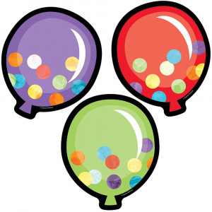 CD-120536 - Celebrate Colorful Cutouts Balloons Learning in Accents