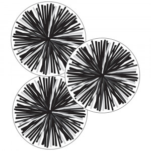 CD-120554 - Black & White Poms Cut-Outs Simply Stylish in Accents