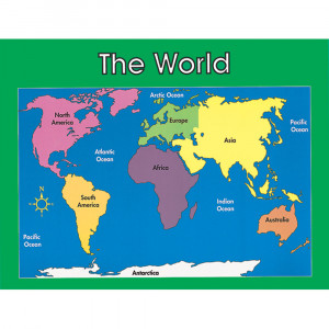 CD-6246 - Chartlet World Map 17 X 22 in Social Studies