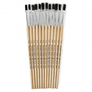 CHL73125 - Brushes Stubby Easel Flat 1/4In Natural Bristle 12Ct in Paint Brushes