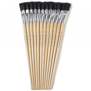 CHL73575 - Brushes Easel Flat 3/4In Bristle 12Ct in Paint Brushes