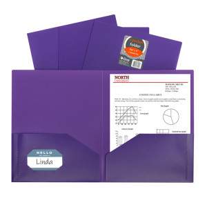 Two-Pocket Heavyweight Poly Portfolio Folder, Purple,1 Each - CLI33959 | C-Line Products Inc | Folders