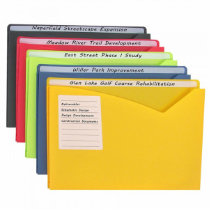 CLI63160 - C Line 10Bx Asst Write On Poly File Jackets in Folders
