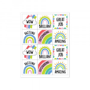 Rainbow Doodles Reward Stickers, Pack of 60 - CTP10437 | Creative Teaching Press | Stickers