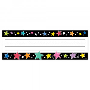 Star Bright Colorful Stars on Black Name Plates, Pack of 36 - CTP10940 | Creative Teaching Press | Name Plates
