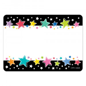 Star Bright Colorful Stars on Black Labels, Pack of 36 - CTP10942 | Creative Teaching Press | Name Tags