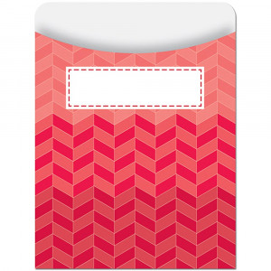CTP6783 - Ombre Poppy Red Herringbone Library Pockets - Paint in Library Cards