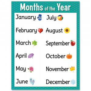 CTP8614 - Months Of The Year Chart in Classroom Theme