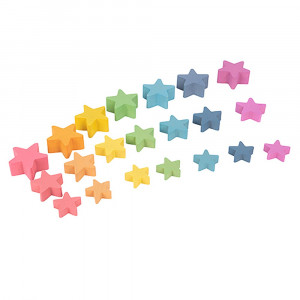 Rainbow Wooden Stars, Set of 21 - CTU73480 | Learning Advantage | Manipulatives