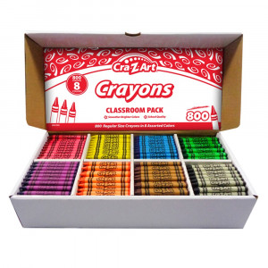 Crayon Classroom Pack, 8 Color, Box of 800 - CZA740031 | Larose Industries Llc | Crayons