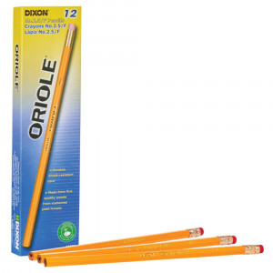 Pencils, No. 2.5 Medium Yellow, Unsharpened, Box of 12 - DIX12875 | Dixon Ticonderoga Company | Pencils & Accessories