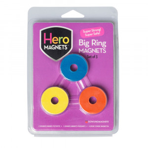 Hero Magnets: Big Ring Magnets, Set of 3 - DO-735017 | Dowling Magnets | Clips