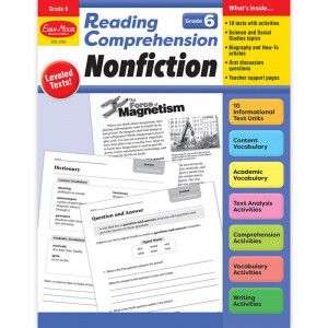 Reading Comprehension: Nonfiction, Grade 6 - EMC3266 | Evan-Moor | Comprehension