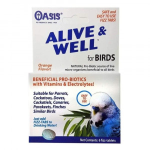 Oasis Alive and Well, Stress Preventative and Pro-Biotic Tablets for Birds - 1 count - EPP-K80070 | Oasis | 1893