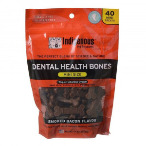 Indigenous Dental Health Mini Bones - Smoked Bacon Flavor - 40 Count - EPP-PGB01622 | Indigenous Pet Products | 1996