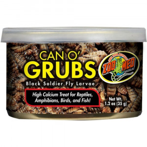 Zoo Med Can O Grubs Black Soldier Fly Larvae High Calcium Treat - 1.2 oz - EPP-ZM40155 | Zoo Med | 2123