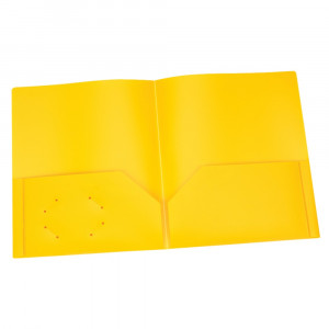 Poly Two Pocket Portfolio, Yellow, Pack of 25 - ESS76020 | Tops Products | Folders