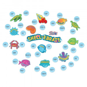 Seas the Day Let's Shell-ebrate Mini Bulletin Board Set, 46 Pieces - EU-847833 | Eureka | Classroom Theme