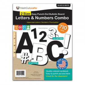 Bulletin Board Letters & Numbers, Black & White, 1.5in & 3in, 710 Pieces - FCC850054391209 | Freshcut Crafts | Letters