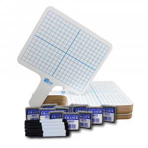FLP18125 - Rectangle Graph 2 Side Paddle 12/Pk Dry Erase W/ Pens Erasers in Dry Erase Boards