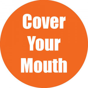 Cover Your Mouth Anti-Slip Floor Sticker, Orange, 11", Pack of 5 - FLP97064 | Flipside | First Aid/Safety