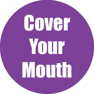 Cover Your Mouth Anti-Slip Floor Sticker, Purple, 11", Pack of 5 - FLP97066 | Flipside | First Aid/Safety