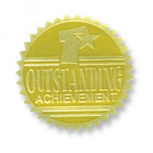 H-VA371 - Gold Foil Embossed Seals Outstanding Achievement in Awards