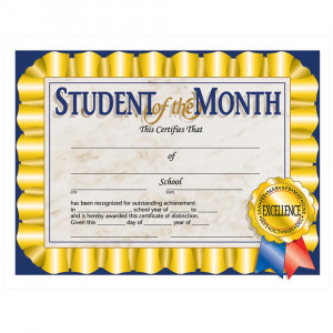 H-VA528 - Student Of The Month 30/Pk 8.5 X 11 Certificates in Certificates